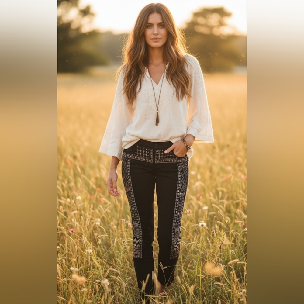 Tally Weijl Embroidered Skinny Jeans Size 30
